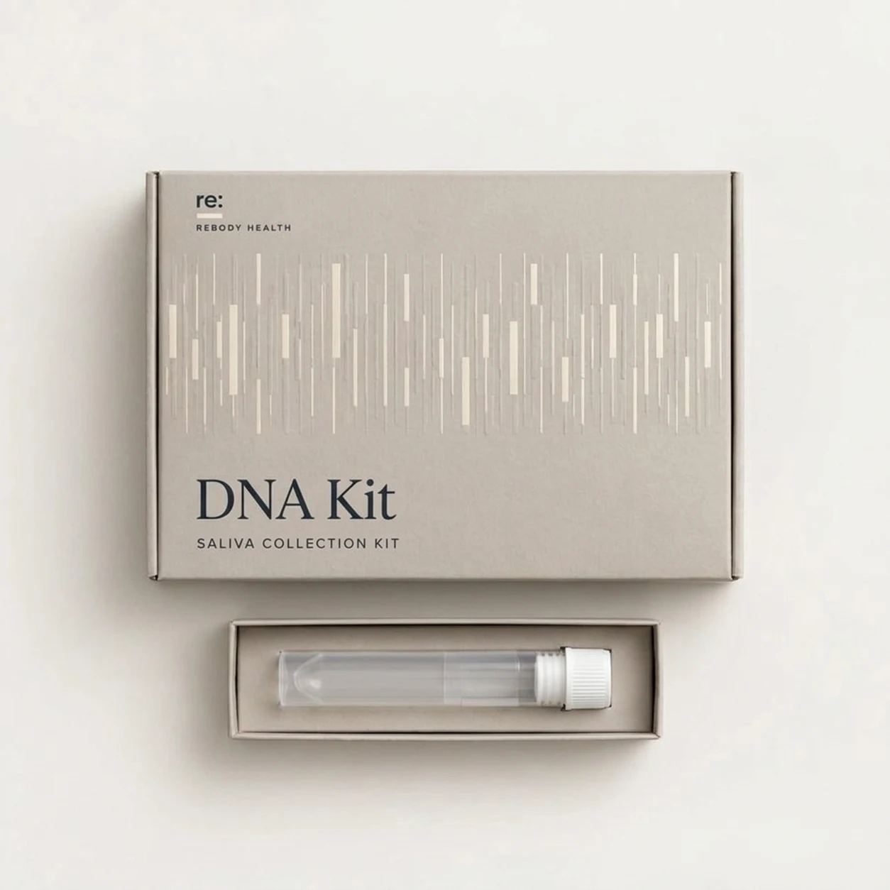 Rebody DNA Kit box with a saliva collection tube