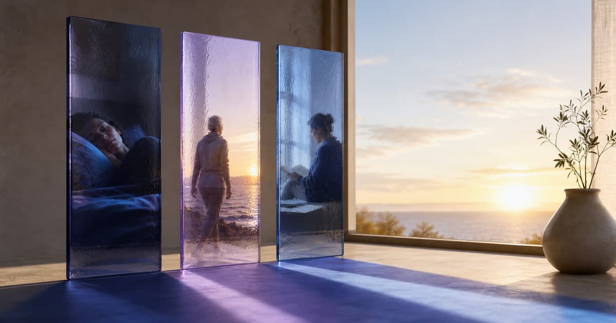 Three optical glass panels representing DSIP, Epitalon, and Semax ahead of the PCAC meeting