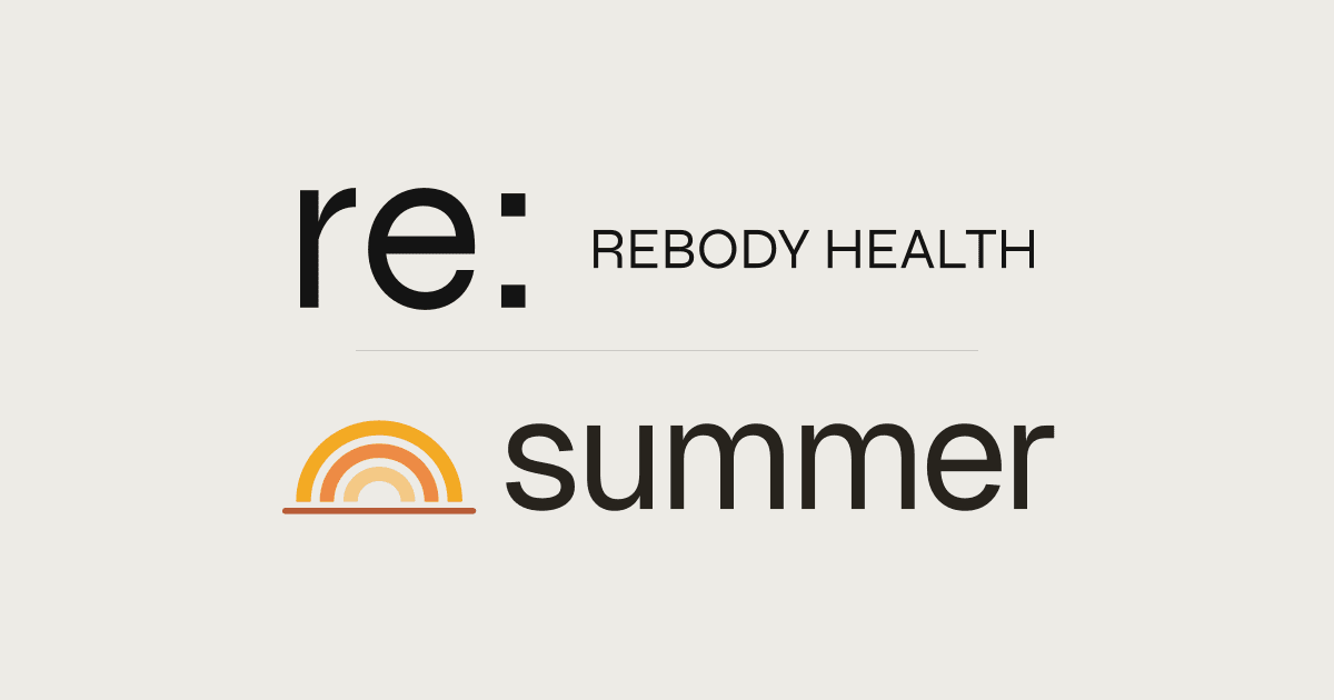 Rebody Health and Summer logos together on a warm off-white background