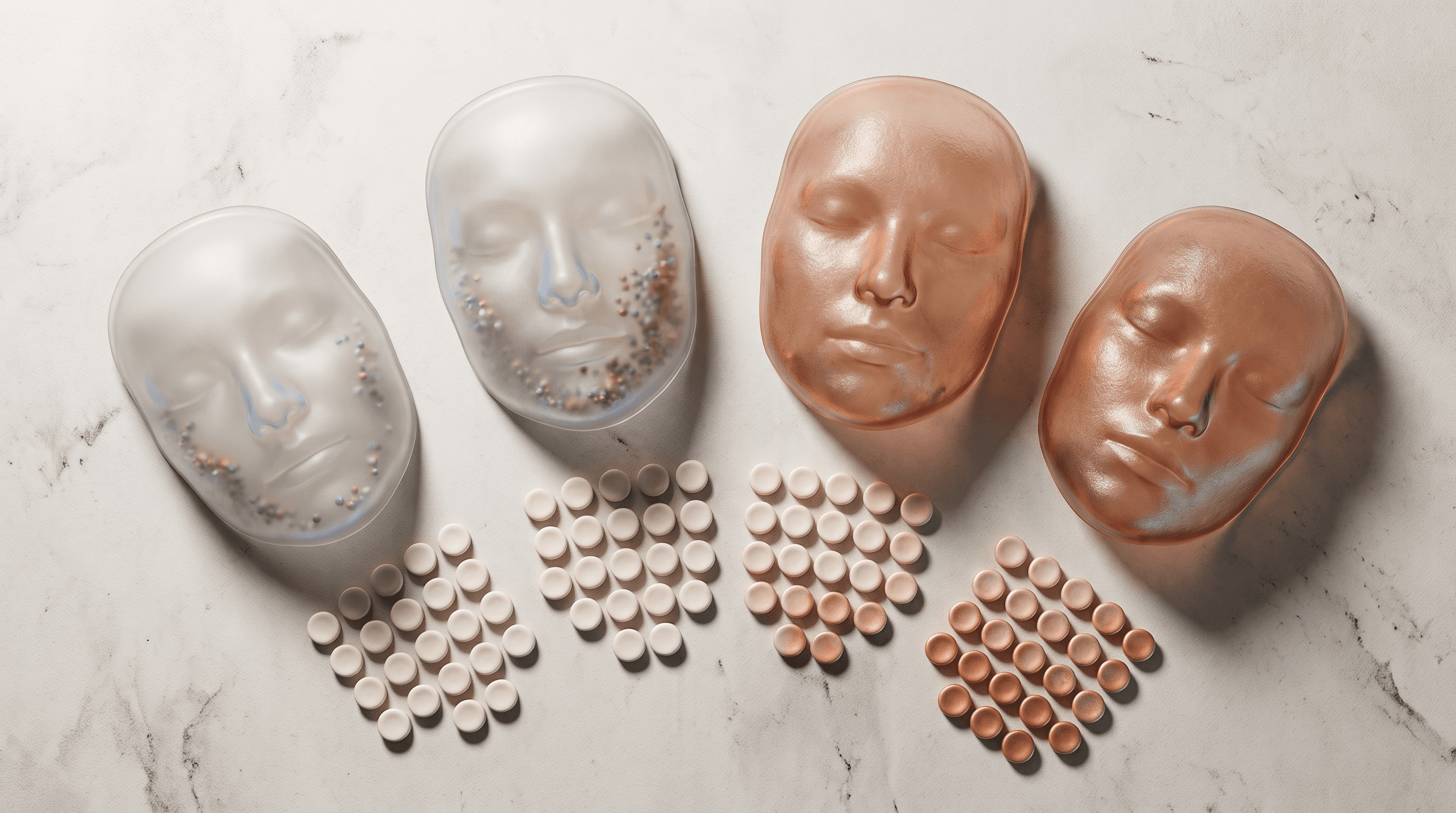 Topical vs Injectable Peptides for Skin Inflammation shown as a Rebody editorial still life