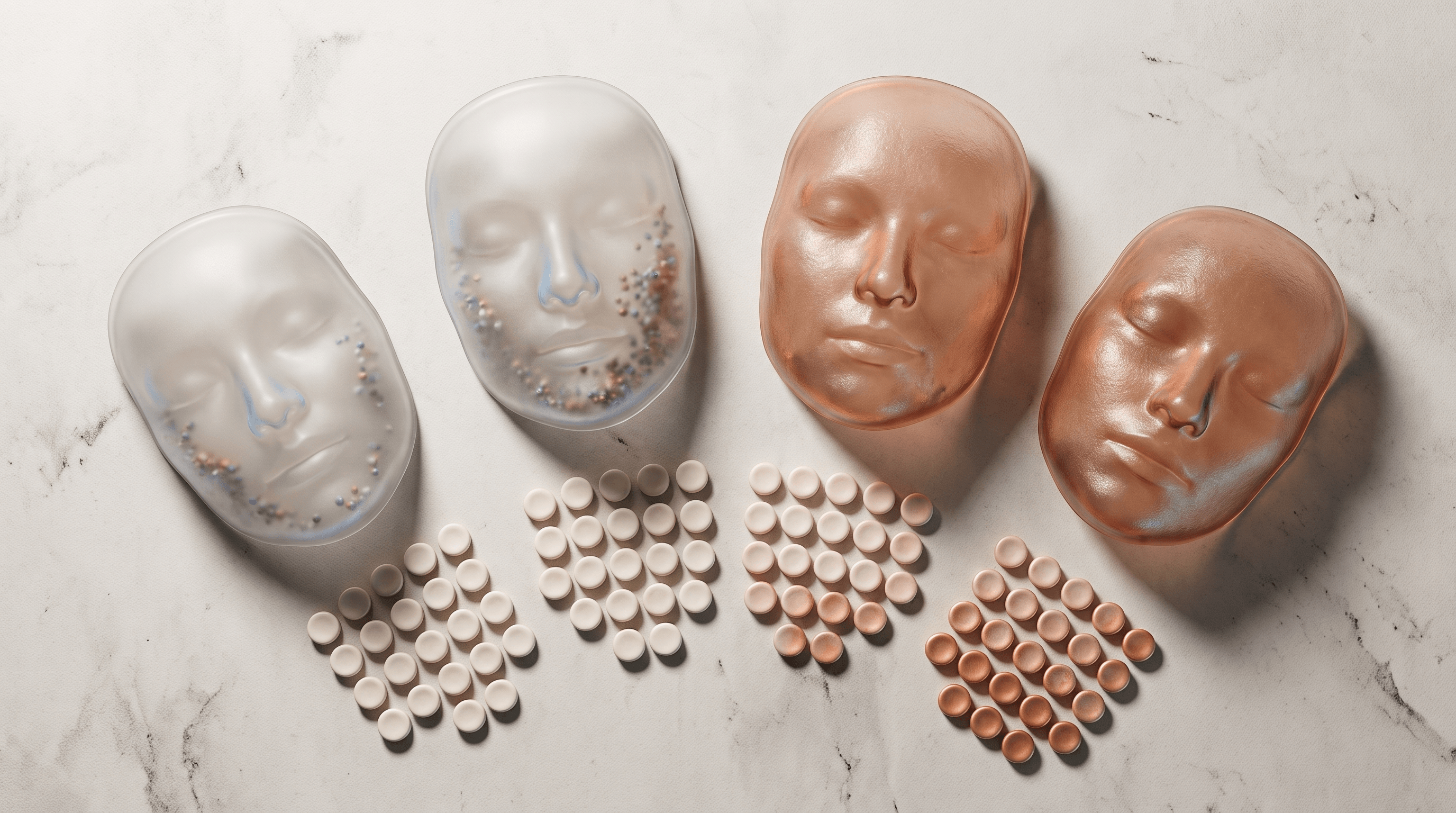 Topical vs Injectable Peptides for Skin Inflammation shown as a Rebody editorial still life