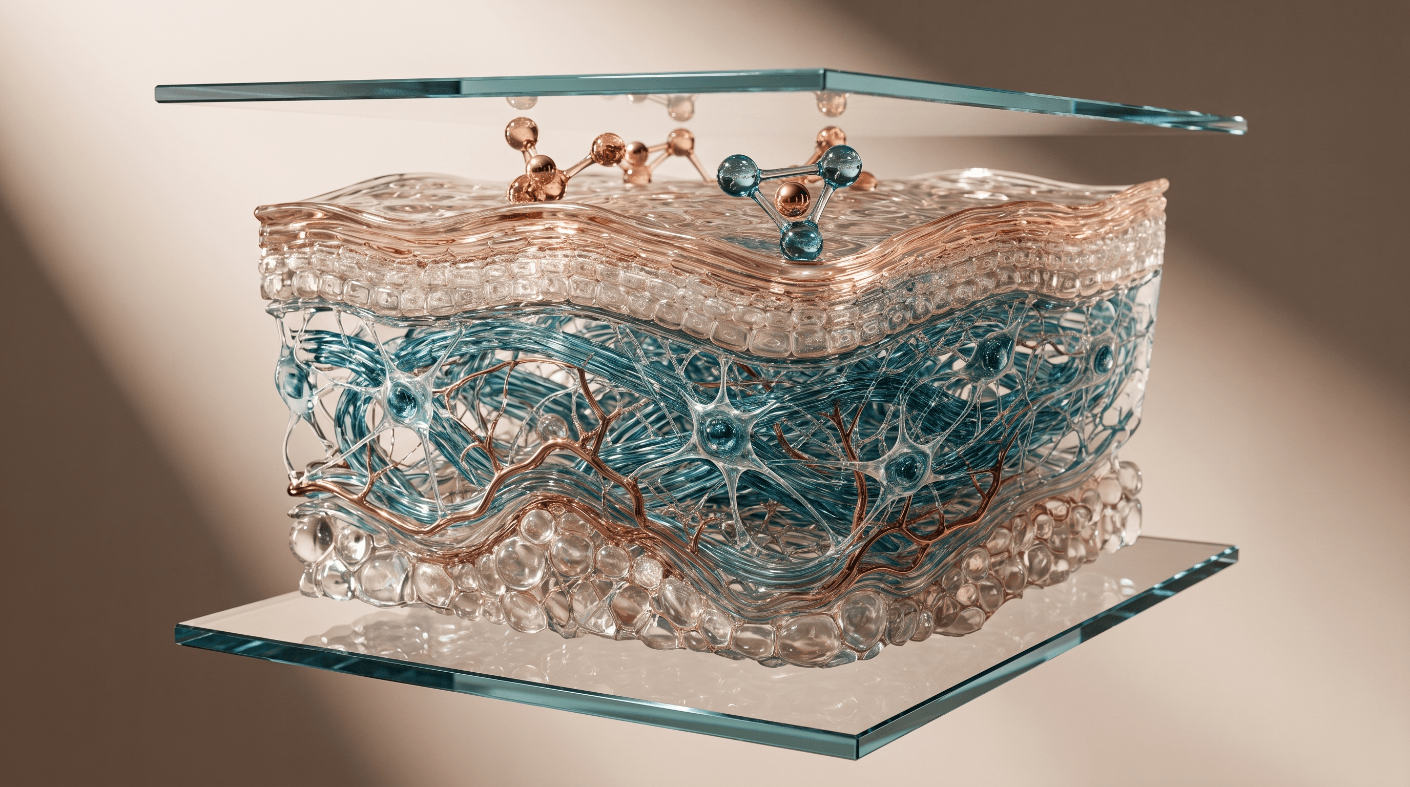 KPV vs GHK-Cu Tripeptides for Skin shown as a Rebody editorial still life