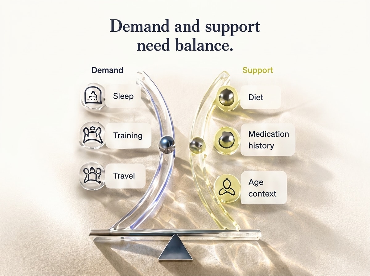 Balance scale of demand and support