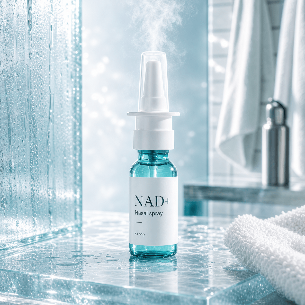 NAD+ nasal spray bottle.