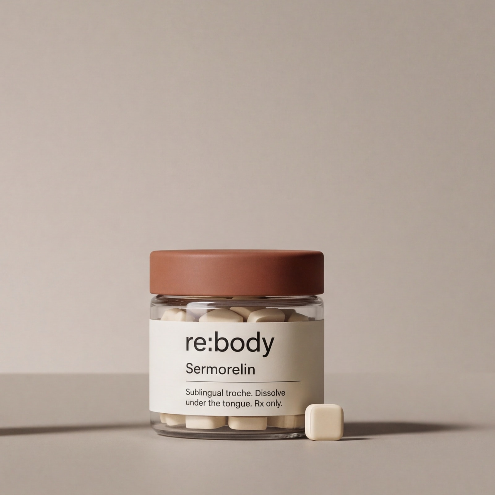 Rebody Sermorelin sublingual troche jar.