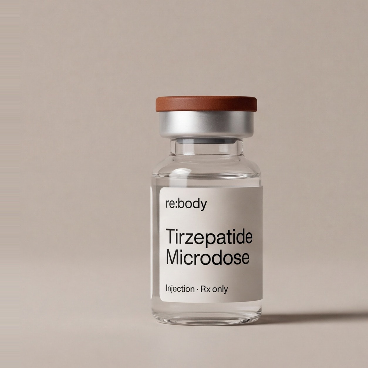 Rebody microdose tirzepatide injection vial.