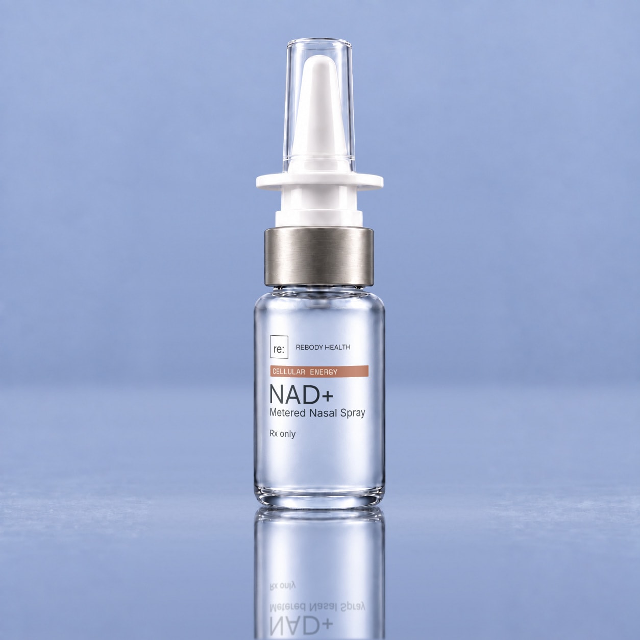 Rebody NAD+ nasal spray bottle.