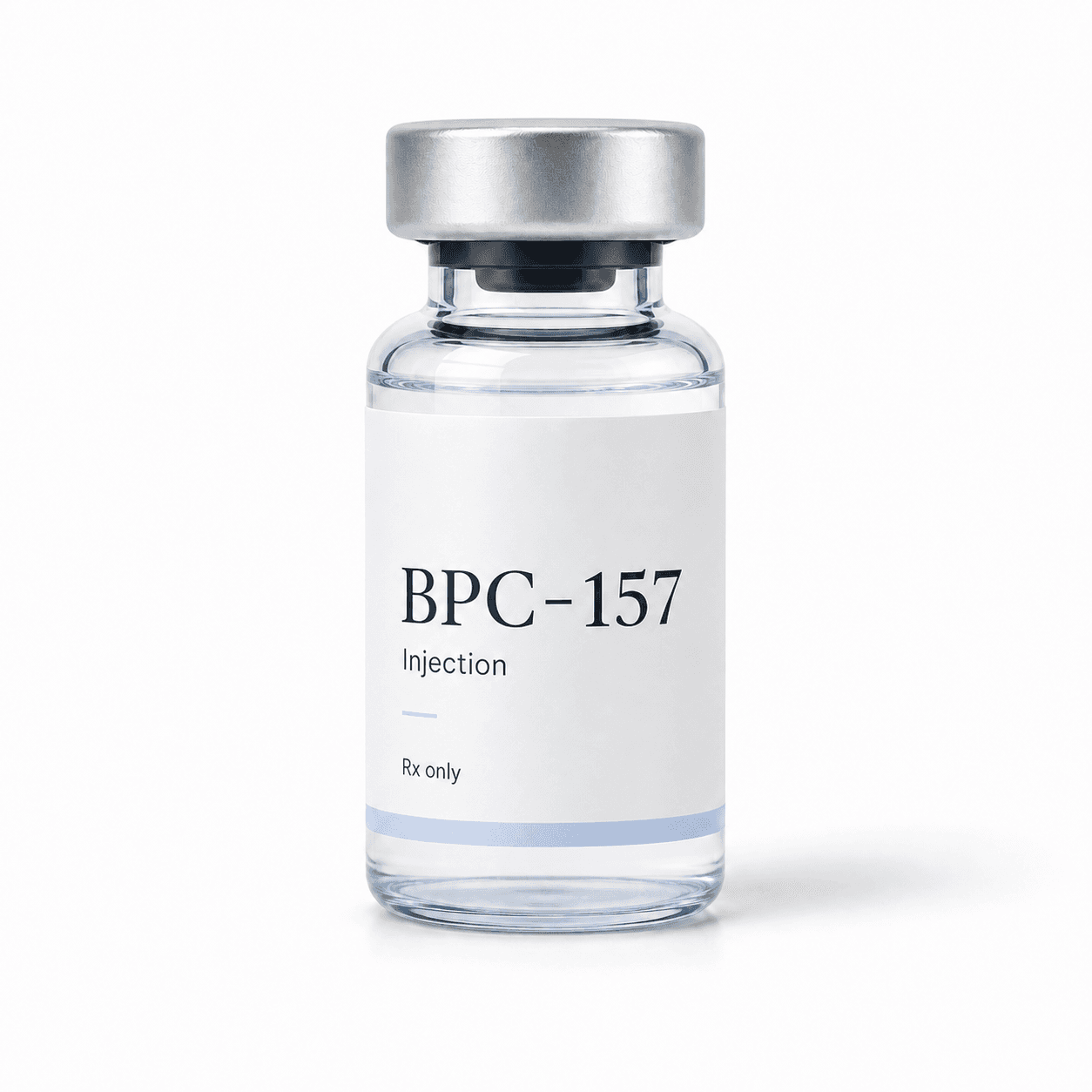 BPC-157 Injection Labels: Strength, Concentration, and Supply shown as a Rebody editorial still life