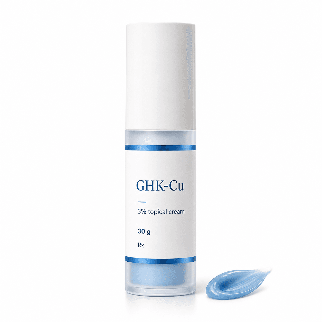 Rebody GHK-Cu 3% cream airless pump on a clean background