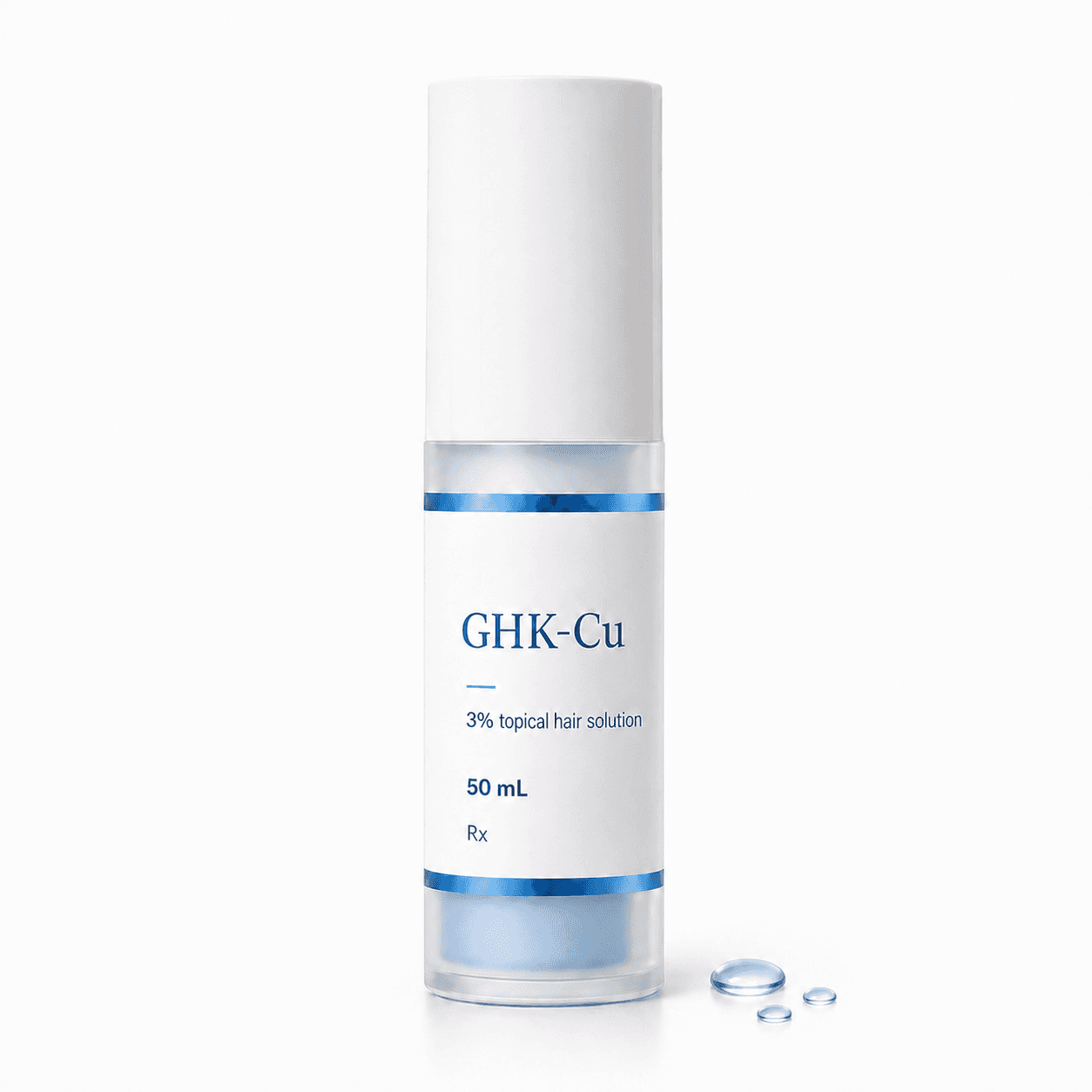 Copper Peptide Scalp Treatments: GHK-Cu 0.5% and 3% shown as a Rebody editorial still life