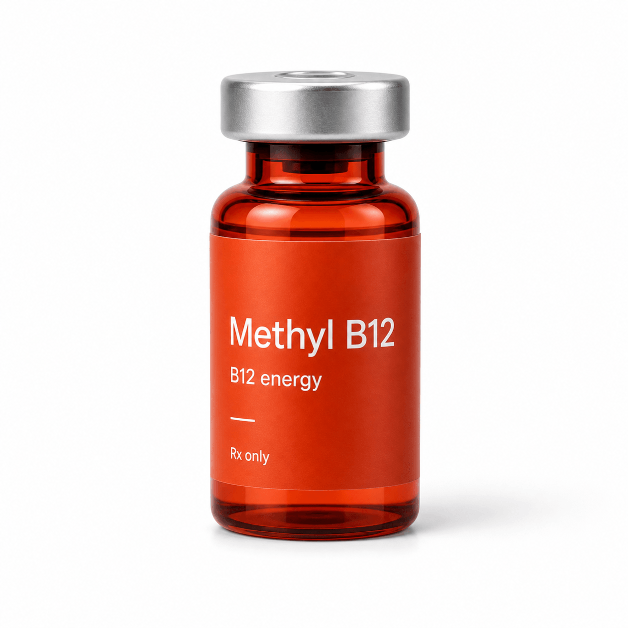 Methylcobalamin B12 injection vial.