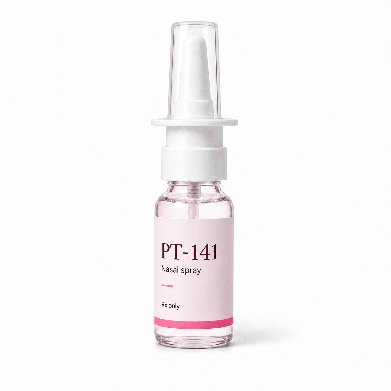 PT-141 Nasal Spray concept package on white.