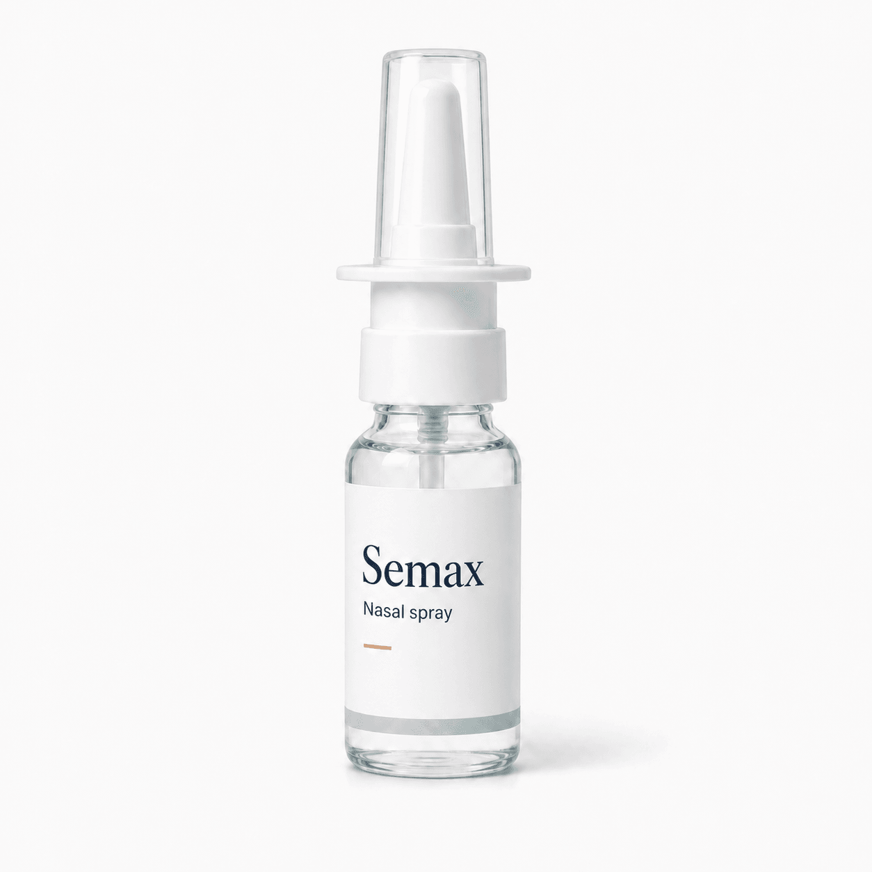 Semax nasal spray bottle on a white background.