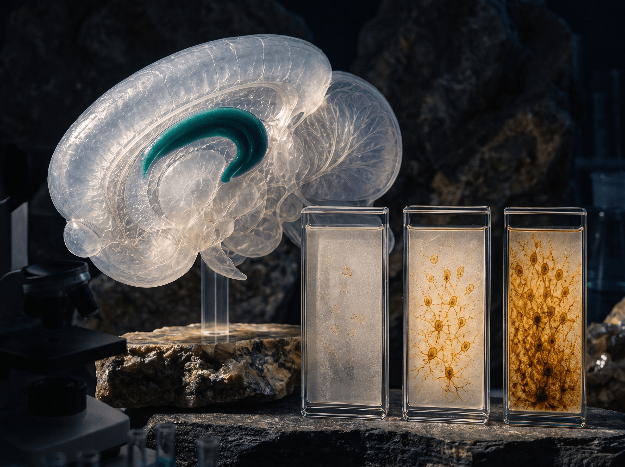Memory and Cognitive-Aging Peptide Treatments shown as a Rebody editorial still life