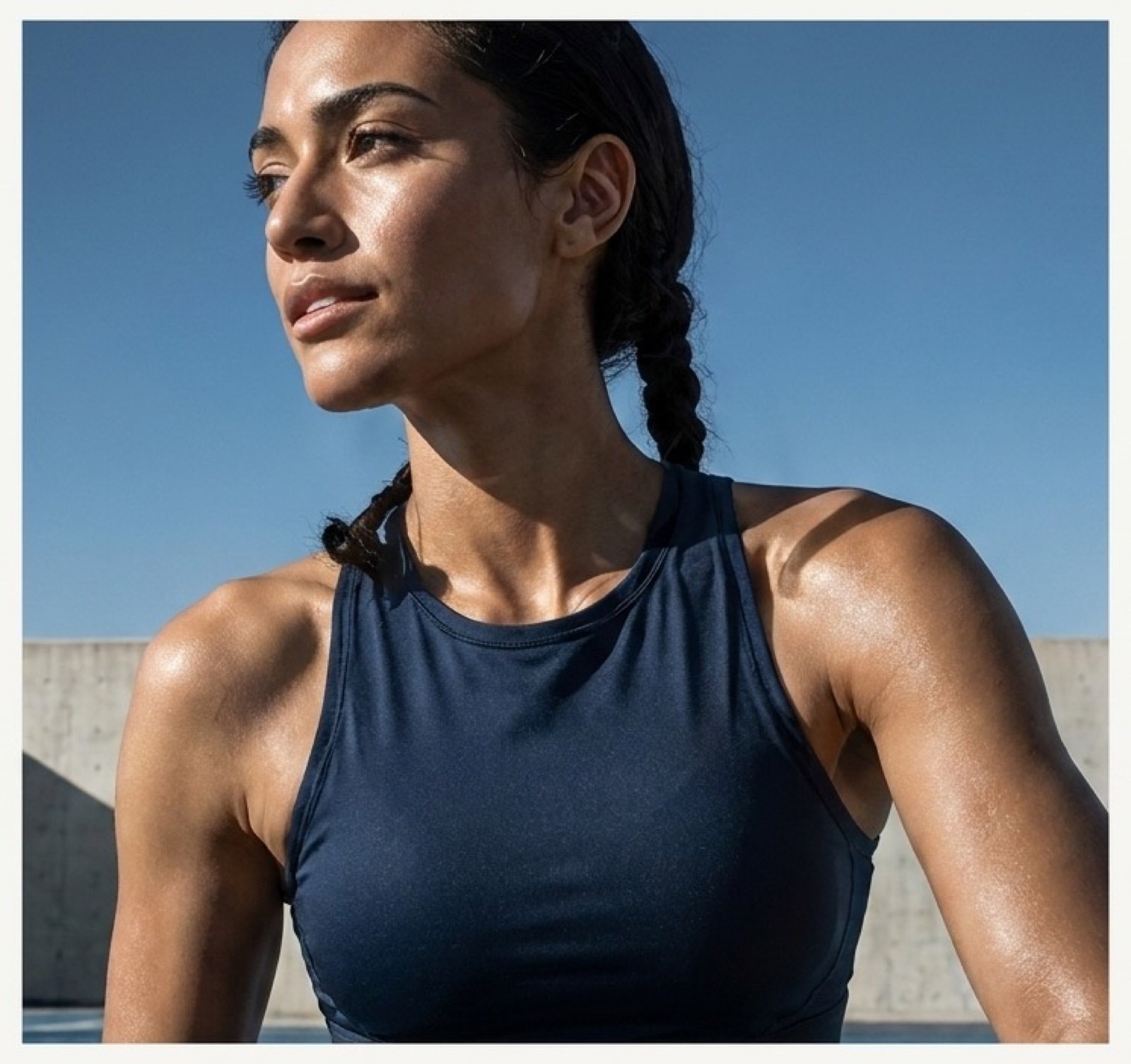 Woman resting after outdoor training