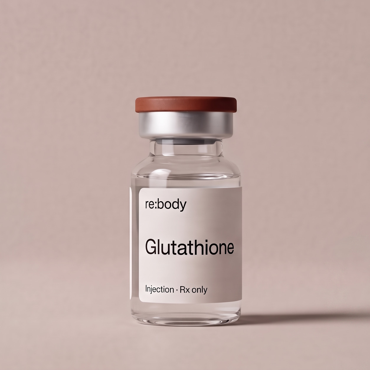 Rebody glutathione injection vial with loose supplies.