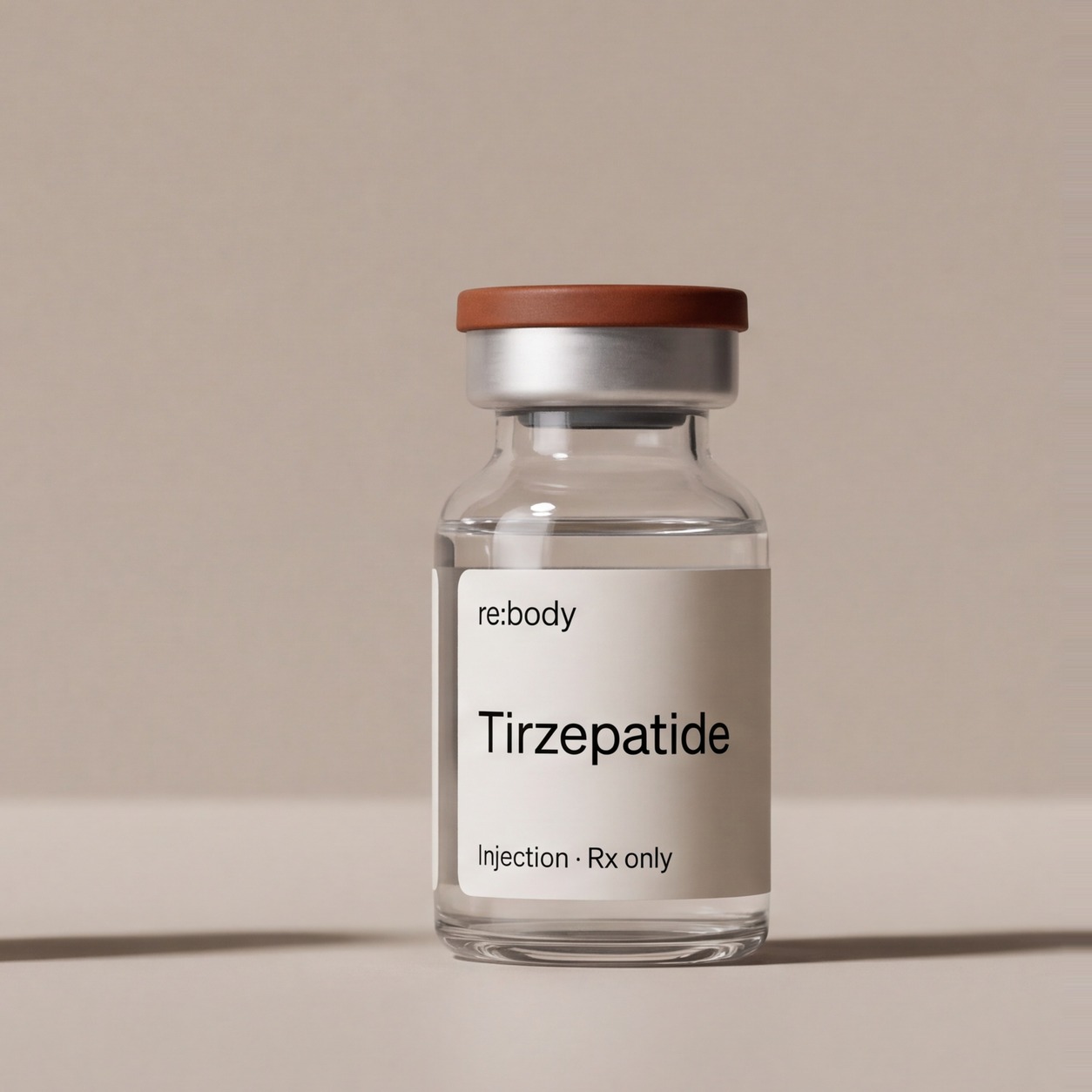 Rebody tirzepatide injection vial.